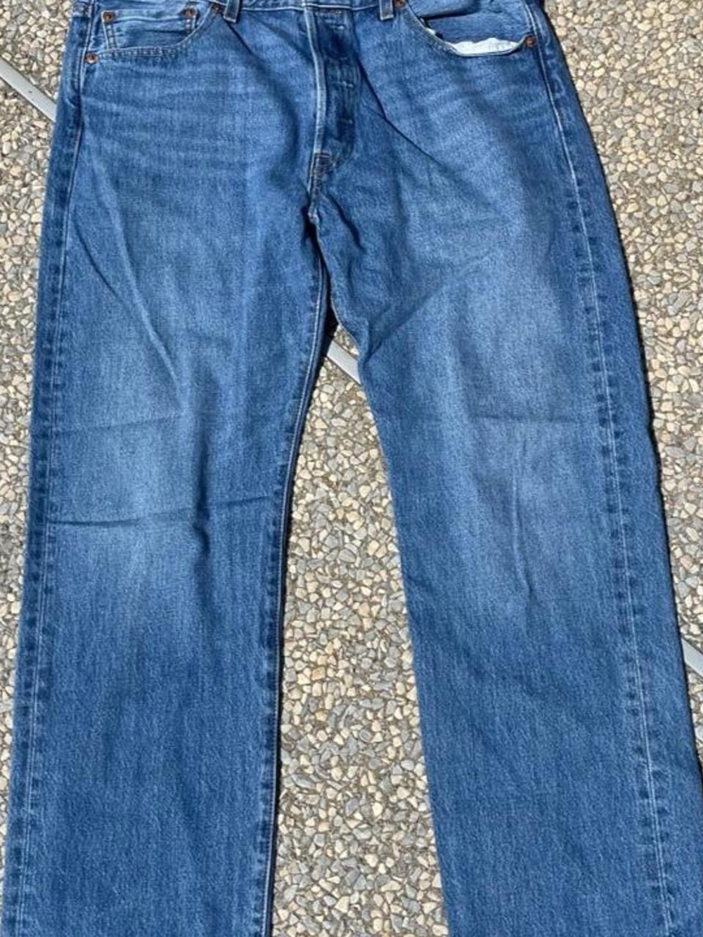 Levi's 501 Button Fly Men's Straight Leg Blue Denim Jeans